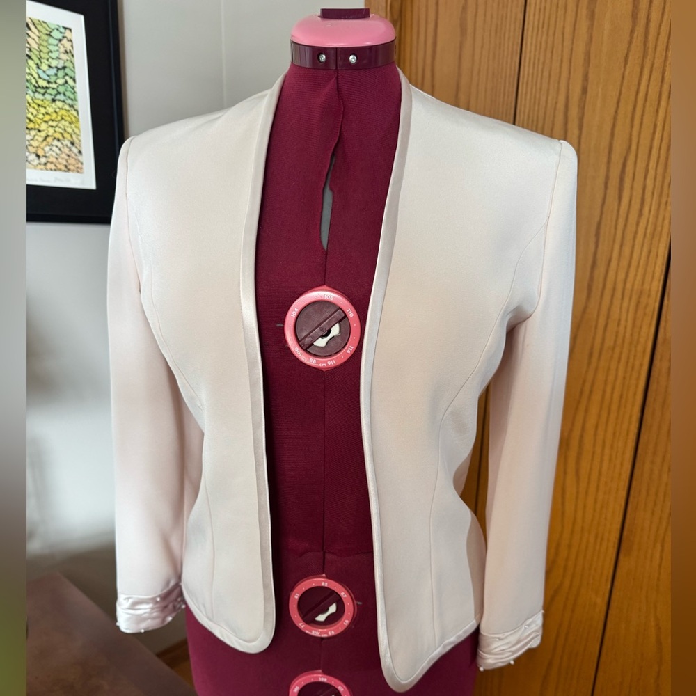 Montage by Mon Cheri Pale Blush Cream Tailored Blazer